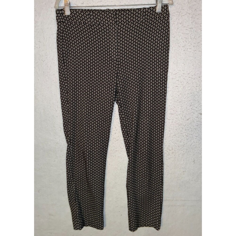 White House Black Market Women's Slim Ankle Pants Sz 6 Black Gold Silver Diamond